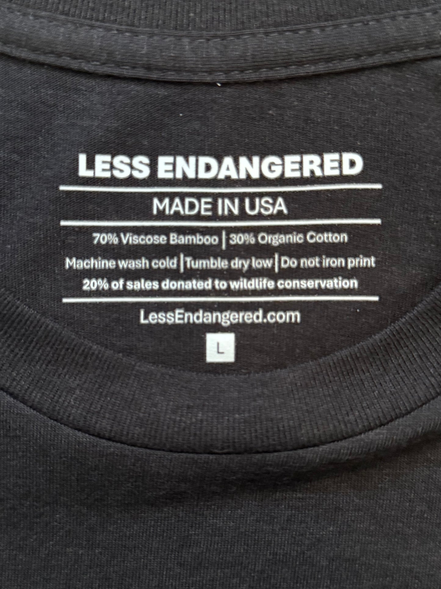 Black Bamboo-Blend Lemur Tee – Made in USA | 20% Donated to Wildlife Conservation