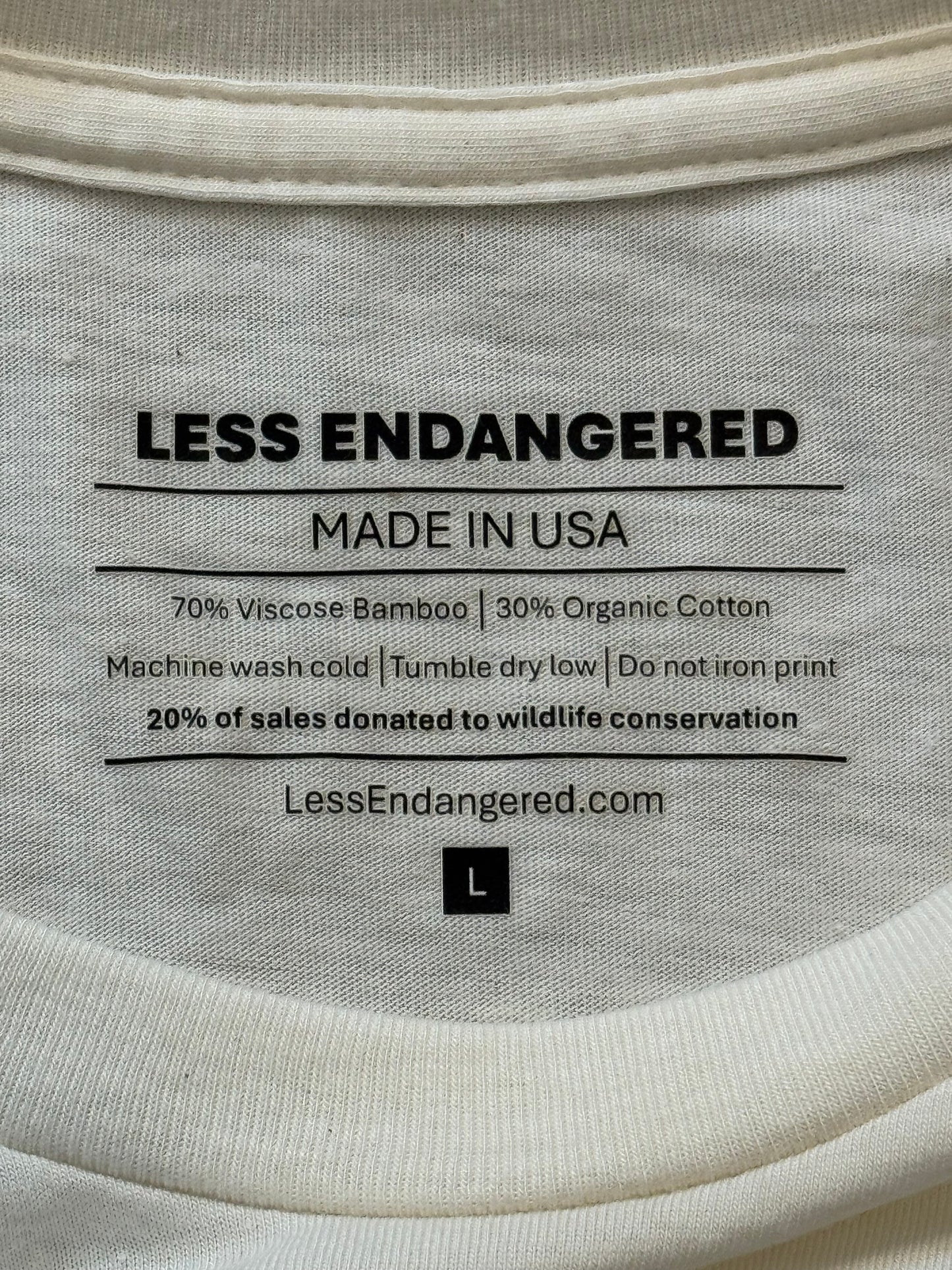 Cream Bamboo-Blend Lemur Tee – Made in USA | 20% Donated to Wildlife Conservation
